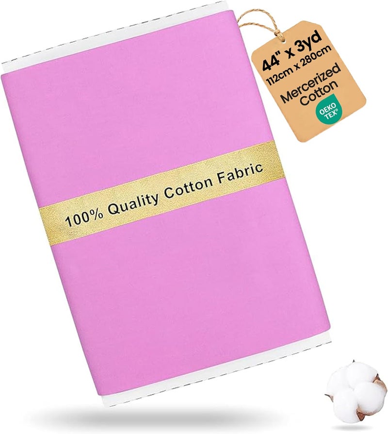 craftido -19 Options-100% Cotton Fabric by The Yard in Solid Color 44”Wide by 3yd (9 ft) -Medium Weight 5.2 oz-Soft Cotton for Quilting, Sewing, Crafts, Binding, Backing and Lining - Sweet Pink - Image 1